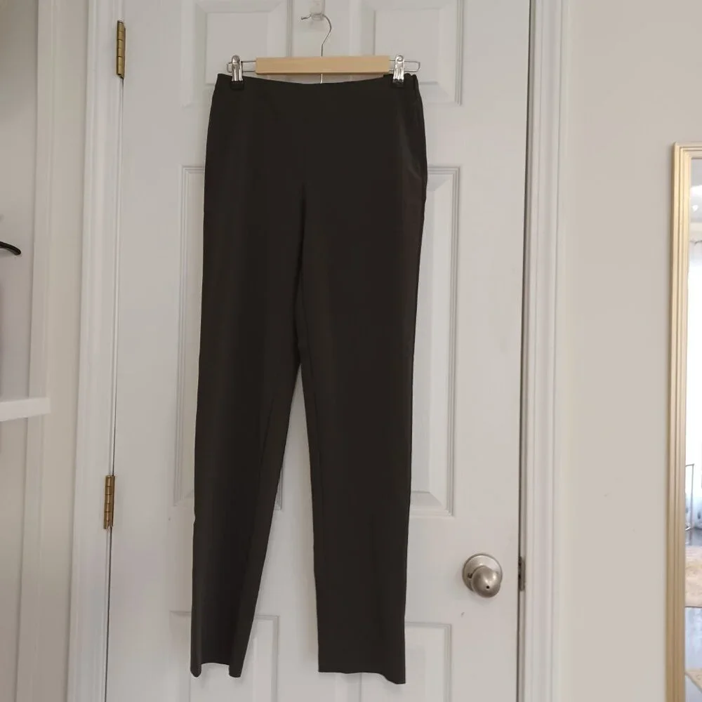 Prada Flat Front Tapered Straight Leg Med Gray Trousers Size IT 40 - Picture 3 of 9